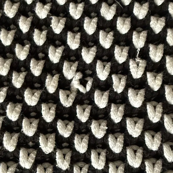 Chico's Black & White Fringe Knit Open Cardigan - Picture 3 of 4